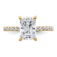 14K Yellow Gold 2.38 Carat Certified Lab Grown Diamond VS+ F+ Radiant Complete Solitaire Ring with Flair Engagement view 4