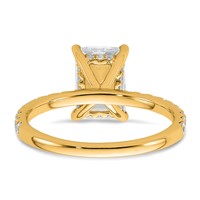 14K Yellow Gold 2.38 Carat Certified Lab Grown Diamond VS+ F+ Radiant Complete Solitaire Ring with Flair Engagement view 5