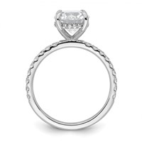 14K White Gold 2.38 Carat Certified Lab Grown Diamond VS SI+ G+ Round Complete Solitaire Ring with Flair Engagement view 2