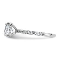 14K White Gold 2.38 Carat Certified Lab Grown Diamond VS SI+ G+ Round Complete Solitaire Ring with Flair Engagement view 3