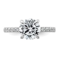 14K White Gold 2.38 Carat Certified Lab Grown Diamond VS SI+ G+ Round Complete Solitaire Ring with Flair Engagement view 4