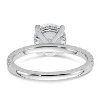 14K White Gold 2.38 Carat Certified Lab Grown Diamond VS SI+ G+ Round Complete Solitaire Ring with Flair Engagement view 5
