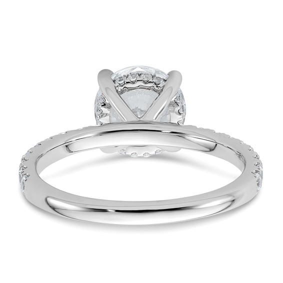 14k White Gold 2 3/8 carat Certified Lab Grown Diamond VS/SI+ G+ Round Complete Solitaire with Flair Engagement Ring
