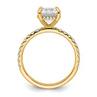 14K Yellow Gold 2.38 Carat Certified Lab Grown Diamond VS SI+ G+ Round Complete Solitaire Ring with Flair Engagement view 2
