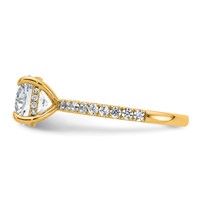 14K Yellow Gold 2.38 Carat Certified Lab Grown Diamond VS SI+ G+ Round Complete Solitaire Ring with Flair Engagement view 3