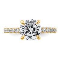 14K Yellow Gold 2.38 Carat Certified Lab Grown Diamond VS SI+ G+ Round Complete Solitaire Ring with Flair Engagement view 4