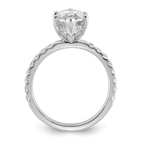 14K White Gold 3.50 Carat Certified Lab Grown Diamond VS SI+ G+ Marquise Complete Solitaire Ring with Flair Engagement view 2