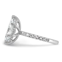 14K White Gold 3.50 Carat Certified Lab Grown Diamond VS SI+ G+ Marquise Complete Solitaire Ring with Flair Engagement view 3