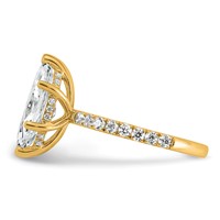 14K Yellow Gold 3.50 Carat Certified Lab Grown Diamond VS+ F+ Marquise Complete Solitaire Ring with Flair Engagement view 3