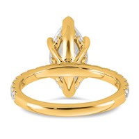 14K Yellow Gold 3.50 Carat Certified Lab Grown Diamond VS+ F+ Marquise Complete Solitaire Ring with Flair Engagement view 5