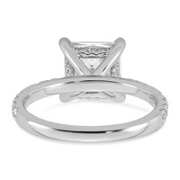 14K White Gold 3.50 Carat Certified Lab Grown Diamond VS+ F+ Princess Complete Solitaire Ring with Flair Engagement view 5