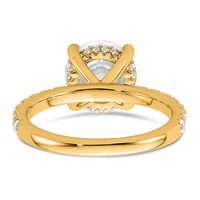 14K Yellow Gold 3.50 Carat Certified Lab Grown Diamond VS SI+ G+ Round Complete Solitaire Ring with Flair Engagement view 5