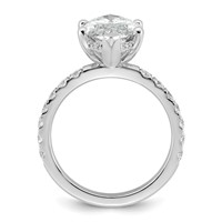 14K White Gold 4.62 Carat Certified Lab Grown Diamond VS SI+ G+ Marquise Complete Solitaire Ring with Flair Engagement view 2