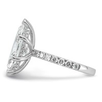 14K White Gold 4.62 Carat Certified Lab Grown Diamond VS SI+ G+ Marquise Complete Solitaire Ring with Flair Engagement view 3