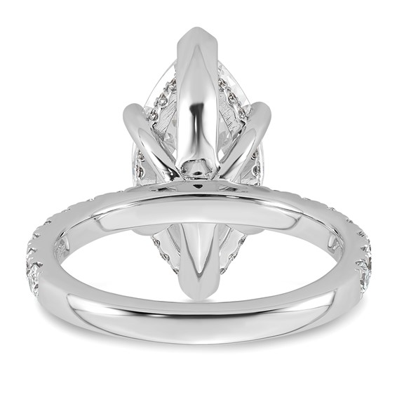 14k White Gold 4 5/8 carat Certified Lab Grown Diamond VS/SI+ G+ Marquise Complete Solitaire with Flair Engagement Ring