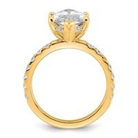 14K Yellow Gold 4.62 Carat Certified Lab Grown Diamond VS SI+ G+ Marquise Complete Solitaire Ring with Flair Engagement view 2
