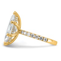14K Yellow Gold 4.62 Carat Certified Lab Grown Diamond VS SI+ G+ Marquise Complete Solitaire Ring with Flair Engagement view 3