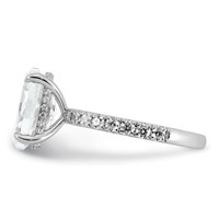 14K White Gold 4.62 Carat Certified Lab Grown Diamond VS+ F+ Oval Complete Solitaire Ring with Flair Engagement view 3