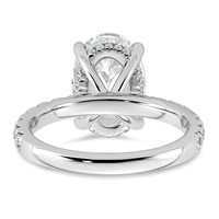 14K White Gold 4.62 Carat Certified Lab Grown Diamond VS+ F+ Oval Complete Solitaire Ring with Flair Engagement view 5