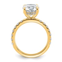 14K Yellow Gold 4.62 Carat Certified Lab Grown Diamond VS SI+ G+ Oval Complete Solitaire Ring with Flair Engagement view 2