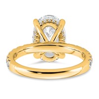 14K Yellow Gold 4.62 Carat Certified Lab Grown Diamond VS SI+ G+ Oval Complete Solitaire Ring with Flair Engagement view 5