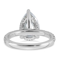 14K White Gold 4.75 Carat Certified Lab Grown Diamond VS SI+ G+ Pear Complete Solitaire Ring with Flair Engagement view 5