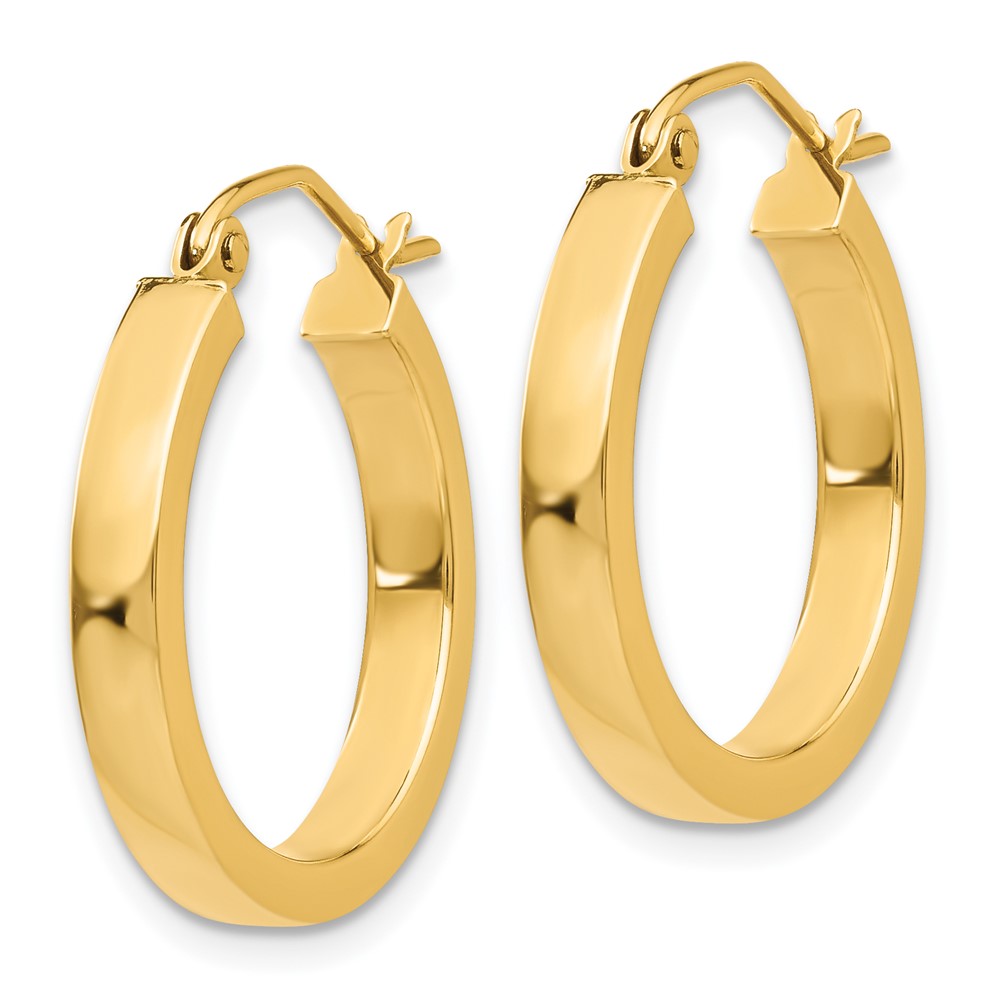 14k 2x3mm Square Tube Hoops (T1042)