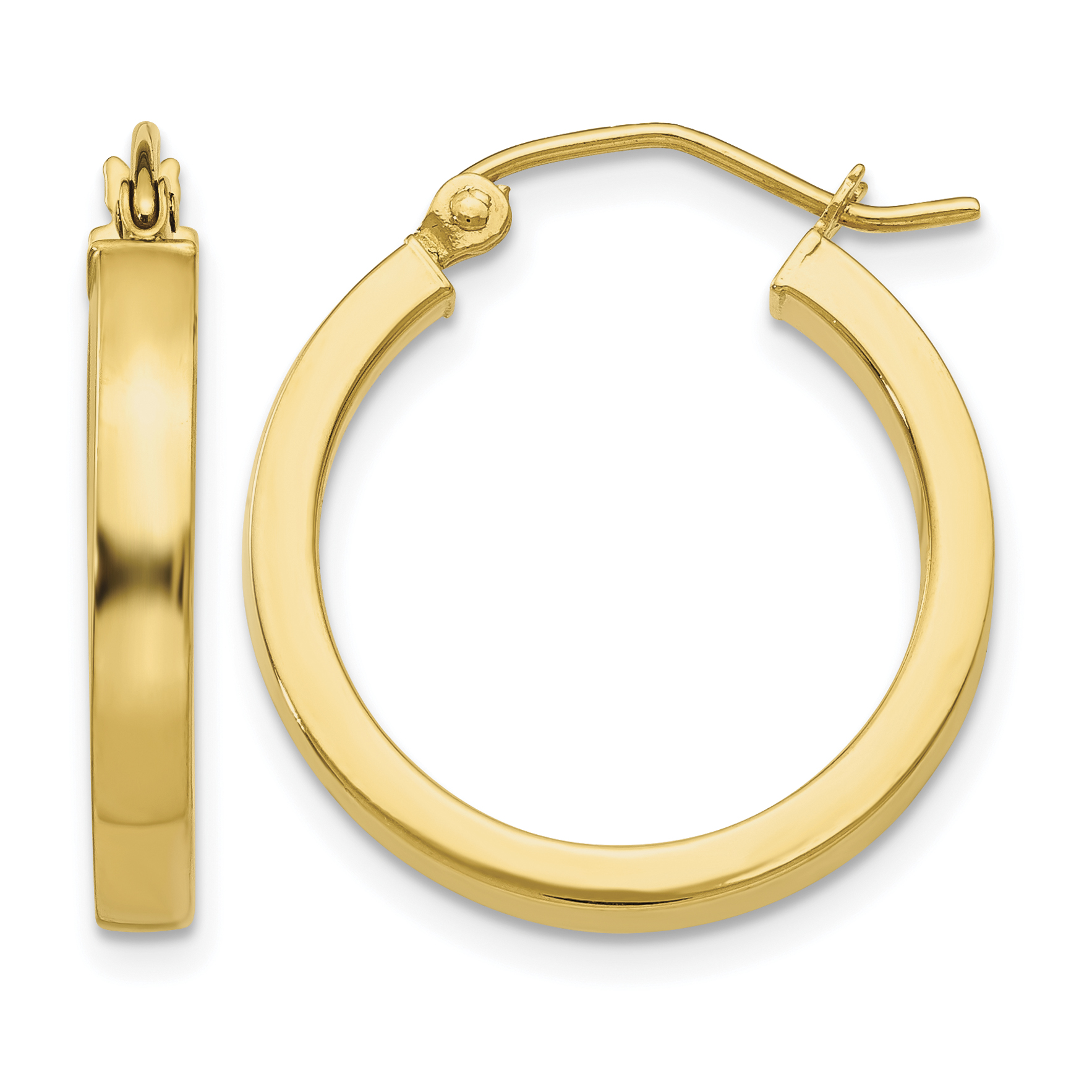 14k 2x3mm Square Tube Hoops (T1042)
