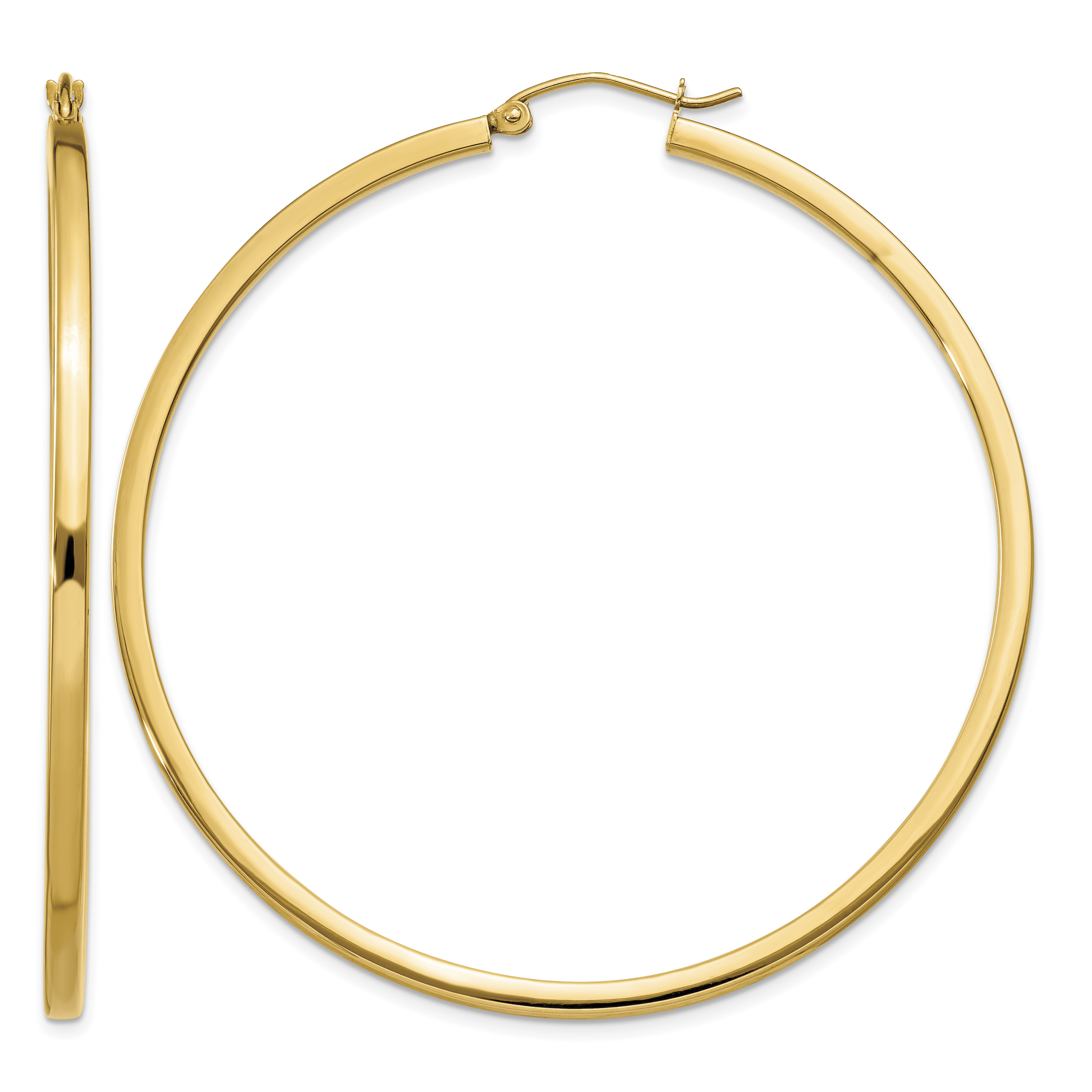 14k 2mm Square Tube Hoop Earrings (T1074)