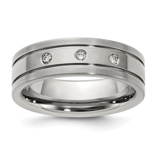 Titanium .11 TCW 7mm Diamond Ring