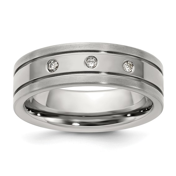 Titanium .11 TCW 7mm Diamond Ring