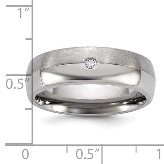 Titanium Two Tone 7MM Band With 0.025Cttw Dia