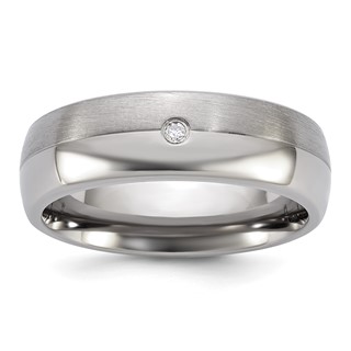 Titanium Two Tone 7MM Band With 0.025Cttw Dia