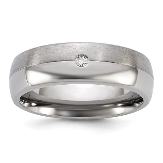 Titanium Two Tone 7MM Band With 0.025Cttw Dia