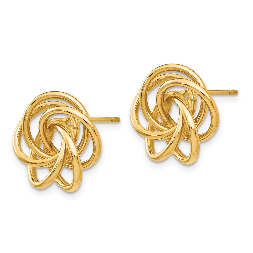 14k Polished Love Knot Post Earrings (T564)