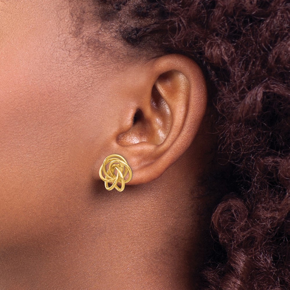 14k Polished Love Knot Post Earrings (T564)