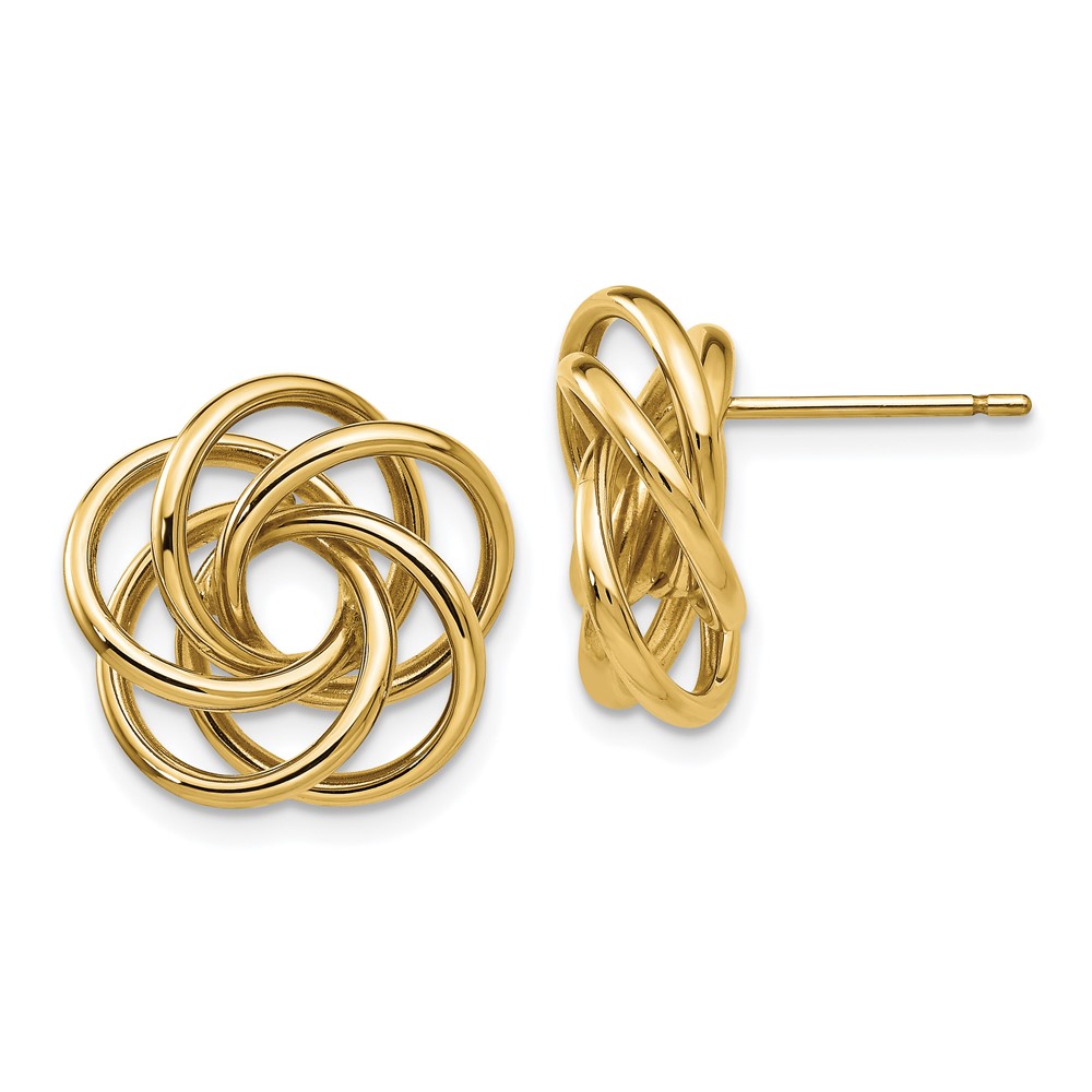 14k Polished Love Knot Post Earrings (T564)