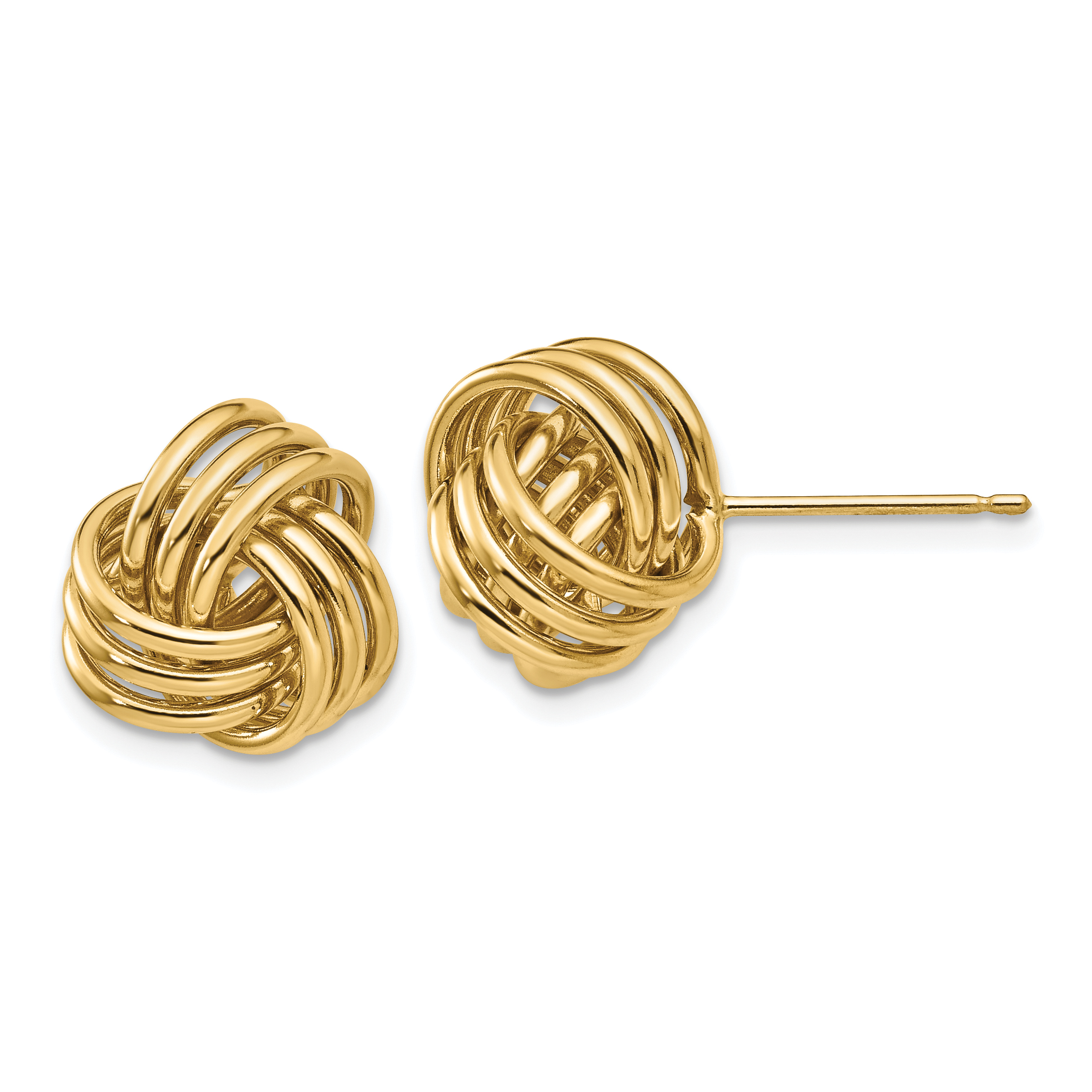 14k Polished Triple Knot Post Earrings (T570)