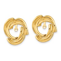 14K Yellow Gold Polished Fancy Earring Jackets view 2