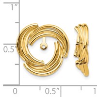 14K Yellow Gold Polished Fancy Earring Jackets view 3