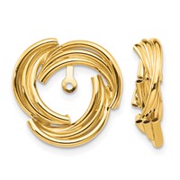 14K Yellow Gold Polished Fancy Earring Jackets view 1