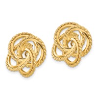 14K Yellow Gold Polished and Twisted Fancy Earring Jackets view 2
