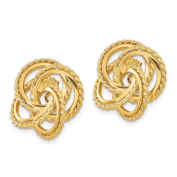 14k Polished and Twisted Fancy Earring Jackets