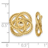 14K Yellow Gold Polished and Twisted Fancy Earring Jackets view 3