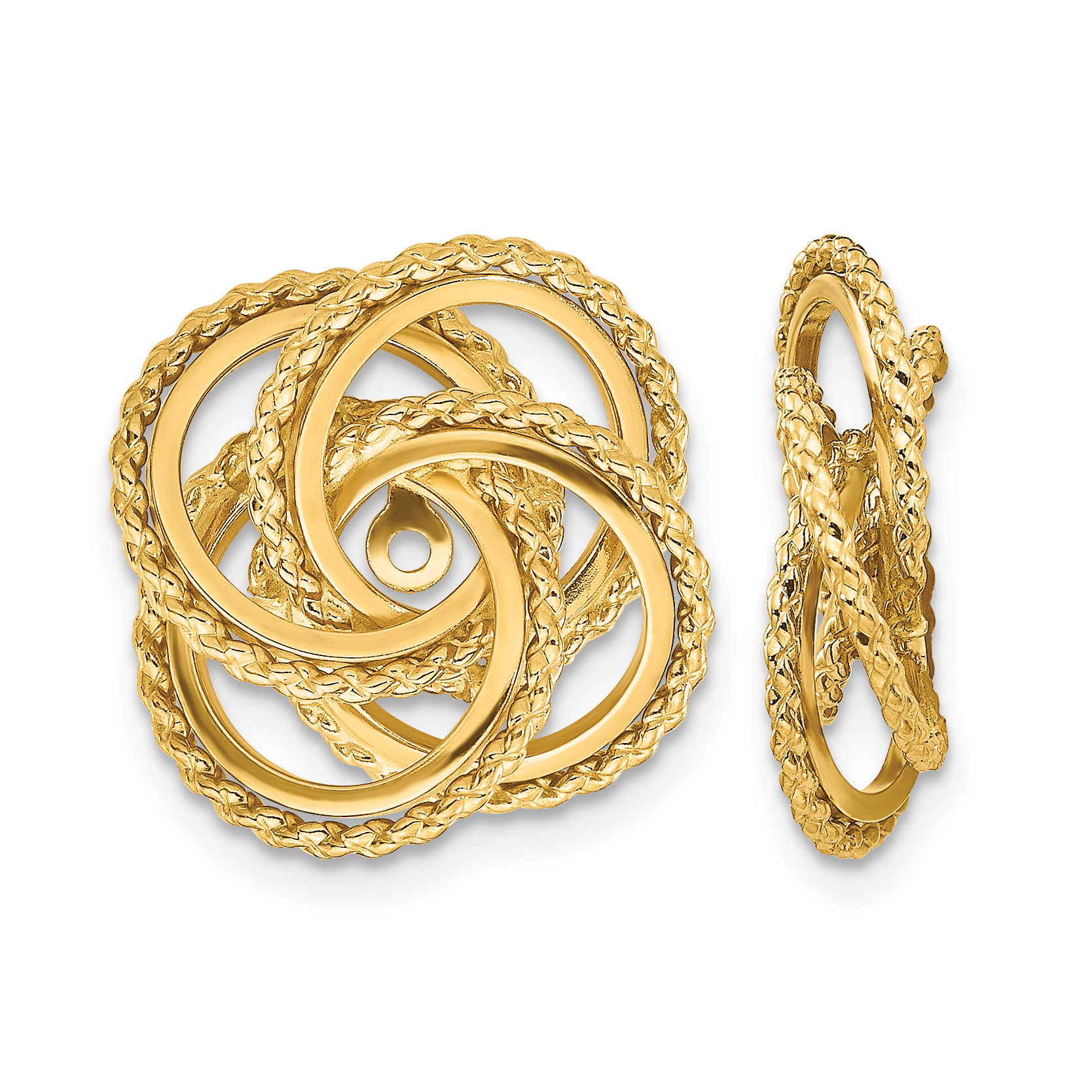 14k Polished & Twisted Fancy Earring Jackets (T575J)