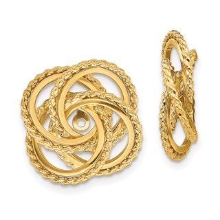 14k Polished and Twisted Fancy Earring Jackets