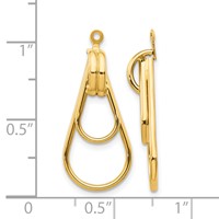 14K Yellow Gold Polished Double Teardrop Doorknocker Earring Jackets view 3