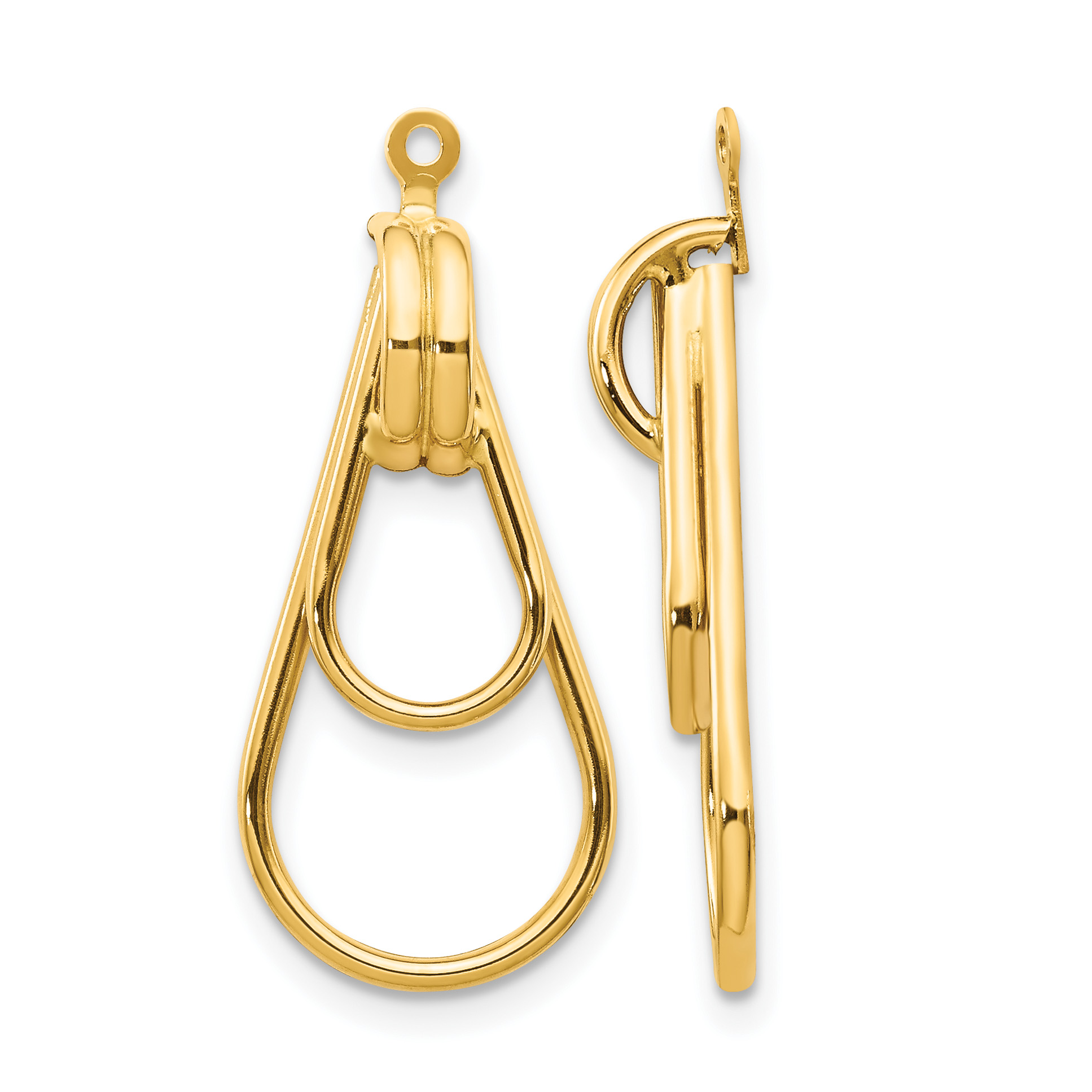 14k Polished Double Teardrop Earring Jackets (T581J)