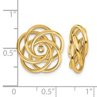14K Yellow Gold Polished Love Knot Earring Jackets view 3