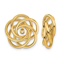 14K Yellow Gold Polished Love Knot Earring Jackets view 1